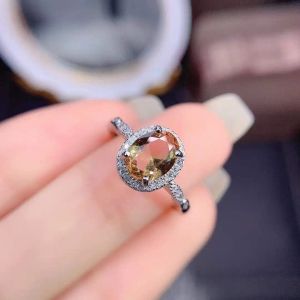 リングYulem Oval 7x9mm Alexandrite Change Color Ring Real Solid925 Sterling Silver Women Engagement Rings for Gift