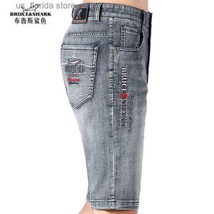 Men's Shorts New Summer Mens Jeans Bruce Mens Pants Straight Leg Loose Style Elastic Shorts Mens Casual Fashion Large Size Y240320