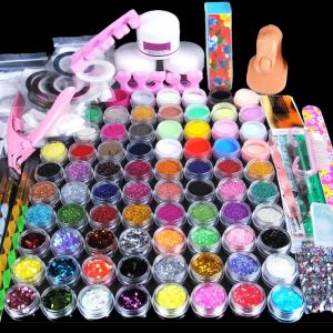 Abiti chiodi set acrilico set di manicure glitter in polvere set per kit per nail art gems decorazione decorazione cristallo rusonatura di rusonatura kit per manicure