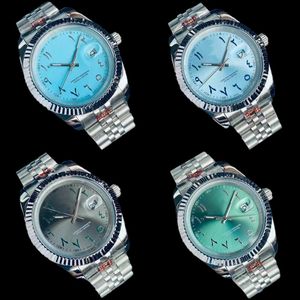 Unik Womens Watch Designer Clock Calender Arabic Watch for Lady Blue Green Round Dial rostfritt stål Bezel Fashion Watches Waterproof SB075 C4