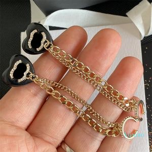 Brincos de designer de luxo feminino marca carta ouro prata cobre cristal pérola brinco loop gota festa casamento jóias presentes natal