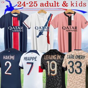 24 25 MBAPPE Lee Kang In 3 maglie da calcio SANCHES PSGEs 2024 2025 Paris HAKIMI FABIAN ASENSIO casa lontano MARQUINHOS VERRATTI terzo RAMOS giocatore uomo bambino kit 16-4XL