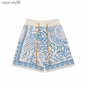 Designer Shorts Rhude Men Summer Sports Blue Black Graphic Brodery Mode Be Popular S M L XL Loose Lämplig för gata eller GZ4T