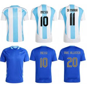 2024 Messis Argentina Soccer Jerseys Herr J.Alvarez de Paul Di Maria Football Shirts Youth Mac Allister L. Martinez E. Fernandez Uniform National Team Kids Kit