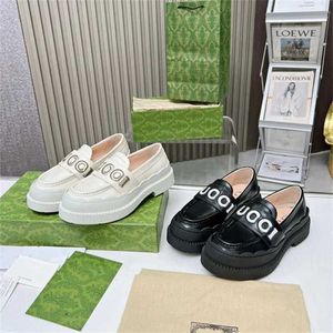 56％オフスポーツ2024 G Carrefour Shoes Womens Autumn New High Set Style Color Blocking Sponge Cake Bottom Round Head Small Leather Shoes Women