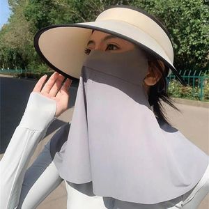 Radfahren Caps Dünne Sonnenschutz Maske Täglich Atmungsaktive Eis Seide Sonnenschutz Abdeckung Gesicht Frauen