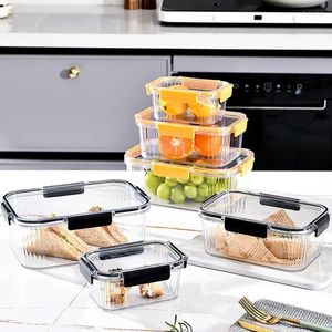 Storage Bottles Food Containers Stackable Sealed Refrigerator Clear Container With Clasp For Portable Foods Seal