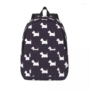 Sacos de armazenamento West Highland Terrier Westie mochila para pré-escolar jardim de infância escola estudante cão bookbag menino menina crianças daypack durável