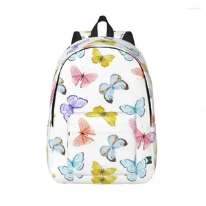 Borse portaoggetti Zaino con motivo a farfalla per la scuola materna Studente della scuola primaria Farfalle colorate Bookbag Boy Girl Kids Daypack Outdoor