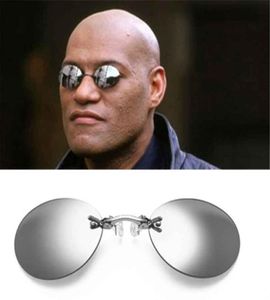 Clip On Nose Glasses Round Rimless Matrix Morpheus Sunglasses Mini Frameless Vintage Men Eyeglasses UV4007466567