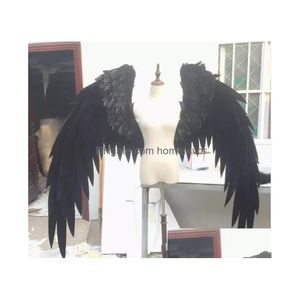 Decoração de festa fantasiada beautif branco vermelho desenhos animados penas asas de anjo para exibição de moda exibe adereços de tiro de casamento co homefavor dhghr