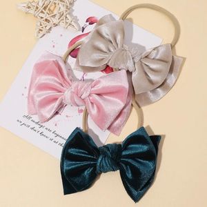 Hair Accessories 36 Pcs/Lot Velvet Knot Bow Baby Headband Handmade Bowknot Elastic Hairband Kids Girls Headwear