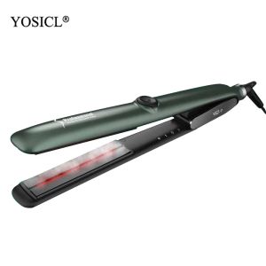 Irons Infraröd ånghår rätare LCD -hår Curler Titanium Ceramic Flat Iron MCH 10S Värme Fast Hair rätning av järn