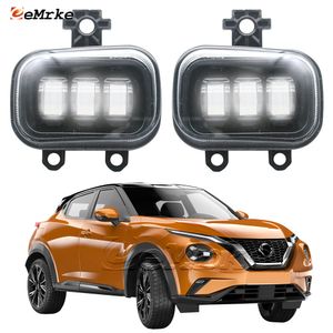 EEMRKE Led Luzes de nevoeiro do carro DRL para Nissan Juke 2 F16 2019 2020 2021 2022 2023 Conjunto de lâmpada de nevoeiro do pára-choque dianteiro com lente de condução 40W 12V branco ou amarelo