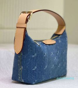 2024 Designer Damentasche Denim bestickte Leinwand Mini Clutch Totes Tragbare Make-up Frau Geldbörse Dame Leder Umhängetasche