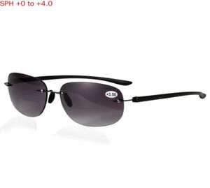 Okulary przeciwsłoneczne Ultralight dwuogniskowe okulary czytania mężczyźni kobiety bez krawędzi rama przezroczystą obiektyw Presbyopic Okulasy z diopterem nxsunglasses3798119