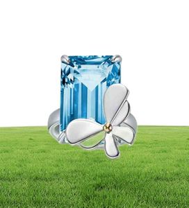 Bandringar som säljer Y Home Ring 925 Sier Love Bugs Inlaid med Topaz Bee Blue Butterfly228A9073978 Drop Leverans smycken DHGKW9586458