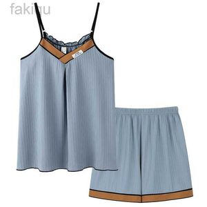 Seksowna piżama seksowna kobiety Sling Pikamas Set Summer Modal Silk Nightwear M-4xl Kobiety piżamą sutą 24318