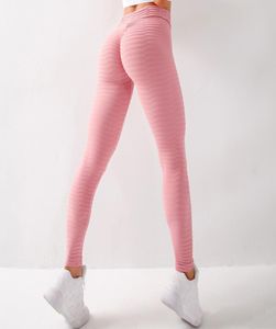 Pembe Yüksek Bel Yoga Pantolon Karın Kontrolü ZAMANMA GİDİK SCRUCH TOĞRULANLAR Koşu Popo Asansör Spor Taytları Kadınlar 2011039896201