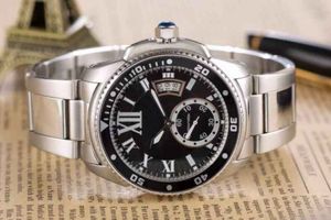 Hot Sale Male watch automatic watches stainless steel watchcase metal band white face wristwatch 102