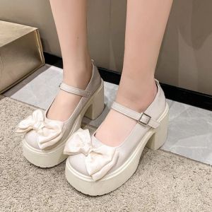 Pumps White Platform Heels Frauen Mary Jane Schuhe Vintage Girls High Heel Plattform Lolita Schuhe japanische Studentschuhe im japanischen Stil College