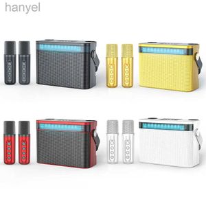 Portabla högtalare 2023 Portable Family Karaoke Machine Bluetooth 5.0 Högtalare Trådlös mikrofon sångutrustning Stereo Bass Subwoofer Karaoke 24318