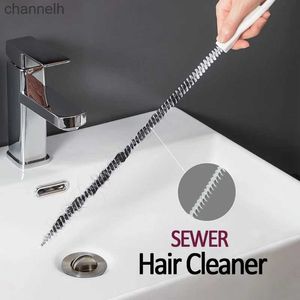 Other Household Cleaning Tools Accessories 45 cm Pipe Dredging Brush Bathroom Hair Sewer Sink Drain Cleaner Flexible Clog Plug Hole Home Supplies 240318