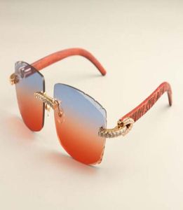 Новые роскошные модные ультралегкие солнцезащитные очки с бриллиантами T35240157 в маленькой оправе из натурального резного дерева, солнцезащитные очки с гравировкой, зеркало 4292448