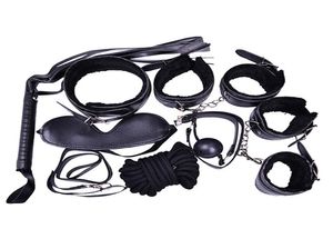 7 Pcs Restraint Bondage Plush s Strap Chicote Corda Pescoço Adulto Jogo de Brinquedos Sexuais Conjunto C181127019253411