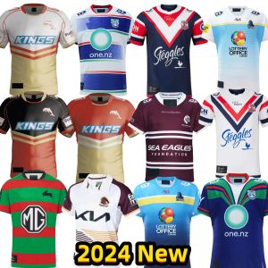 2024 전사 럭비 유니폼 골드 코스트 돌고래 2023 2024 Titans Sea Eagles Storm Brisbane Home 셔츠 크기 S-5XL 셔츠