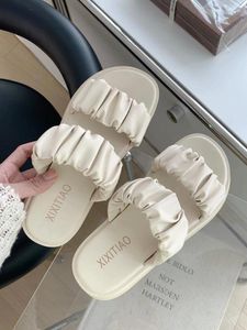 Chinelos slides grossos sapatos de casa para mulheres 2024 sandálias plataforma branco verão interior casa mulher venda à prova dwaterproof água estilo coreano