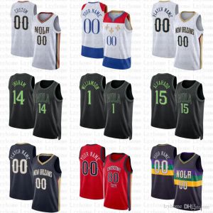 Custom Men Women Youth New''Orleans''Pelicans''Zion Brandon Ingram Williamson Custom Basketball Jerseys CJ McCollum Herbert Jones Jonas Valanciunas Jose Alvarado