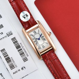 New Lady Watch Woman Rose Gold Case White Dial Watch Quartz Movement Dress Watches Leather Strap 08-3258L