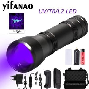 1000LM LED UV Torch Ultraviolet Lamp L2T6 White Light 18650 Rechargeable 5 Modes Zoom 395nm Blacklight99279844860509
