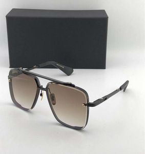 Óculos de sol quadrados preto fosco 121, lentes gradientes marrons, óculos de sol masculino, novo com caixa2194977