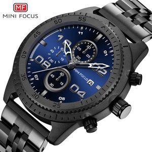 MINI FOCUS Brand Large Dial Multifunctional Waterproof Integrated Case Personalized Men's Watch 0230G