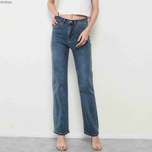 Women's Jeans ZHISILAO New Stretch Straight High Waist Jeans Women Vintage Baggy Full Length Long Denim Trousers Streetwear 2021 JeansC24318