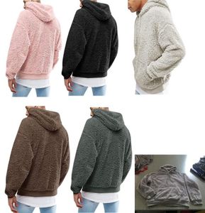 Mens Autumn Winter Sherpa Hoodies Plush Hooded Pullover Sweatshirt Junior Boys Hip Hop Fleece Hoodie Outwear Tops Berber Sweater C2913934