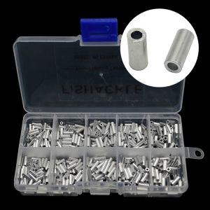 Tillbehör Aluminiumfiske Crimp ärmar 500st/Set Single Round Fishing Line Crimping Tube Crimp Connector Accessories 1.01.8mm