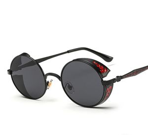 Солнцезащитные очки в стиле стимпанк, мужские солнцезащитные очки в стиле ретро, панк, солнцезащитные очки для мужчин, круглые модные хипстерские зеркальные линзы, градиентные оттенки 8395650