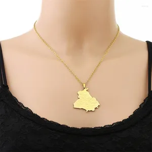 Pendant Necklaces Europe And The United States Stainless Steel India Punjab Map Necklace