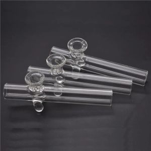 Proteable Small Clear Cheap Glass Steamroller Rökning Pipe Hookah Tjock Heady Mini Hand Spoon Tobacco Pipes For Dry Herb ZZ