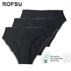 Women's Panties 3 Pcs/lot Bamboo Menstrual Women Cycle Period Underwear Brazilian Briefs 4-Layer Heavy Flow Absorbent Leakproof Lingerie