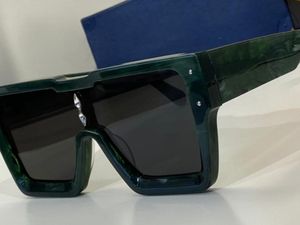 Erkekler dikdörtgen güneş gözlüğü mermer yeşil siyah lensler taş ile tek parça lens güneş gözlükleri kutu 6128098