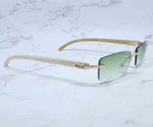 2022 tutta la fabbrica di alta qualità corno di bufalo senza montatura quadrato di lusso bianco appassionati di sole occhiali alla moda gafas sol hombre 71OB6333324