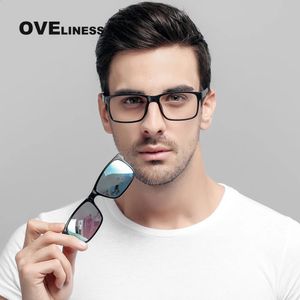 Óculos marca designer polarizado ímã clipe óculos quadro homens mulheres miopia prescrição óculos de sol ópticos óculos 240314