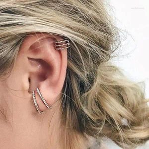 Brincos de garanhão Long Curvo Bar Brinco Micro Pave Cz 925 Sterling Silver Simple Geomtric Mulheres Multi Piercing