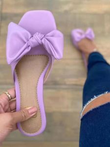 Slippers Women's Slippers Sandals Cute Bowknot Casual Flat Outdoor Beach Flip Flops Sandals Summer Women 2022