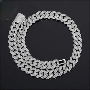 1pc 5.71oz Pesante 14mm Catena di pietre preziose coltivate da laboratorio Accessori moda Collana con zirconi, Braccialetti cubani per uomo e donna Regalo di compleanno Vacanze Natale