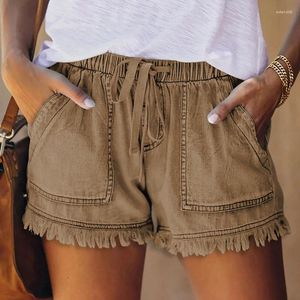 Shorts femininos verão mulheres buraco cintura alta jeans coreano moda feminina perna larga calças curtas denim casual streetwear